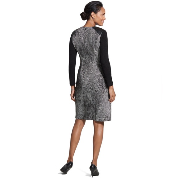 Chicos black and white amber dress long sleeve size 1X - Picture 2 of 11